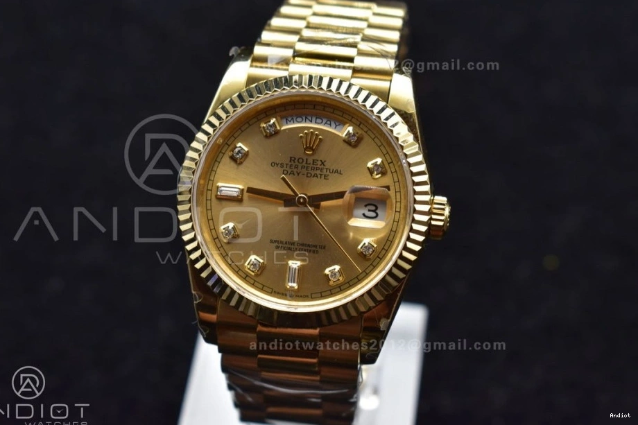 Version V2 36 YG Bracelet BPF A2836 DayDate On Best President 0218